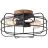 Brilliant Gwen Ceiling Light Metal Wood Black | 400mm - Suitable for 2x E27
